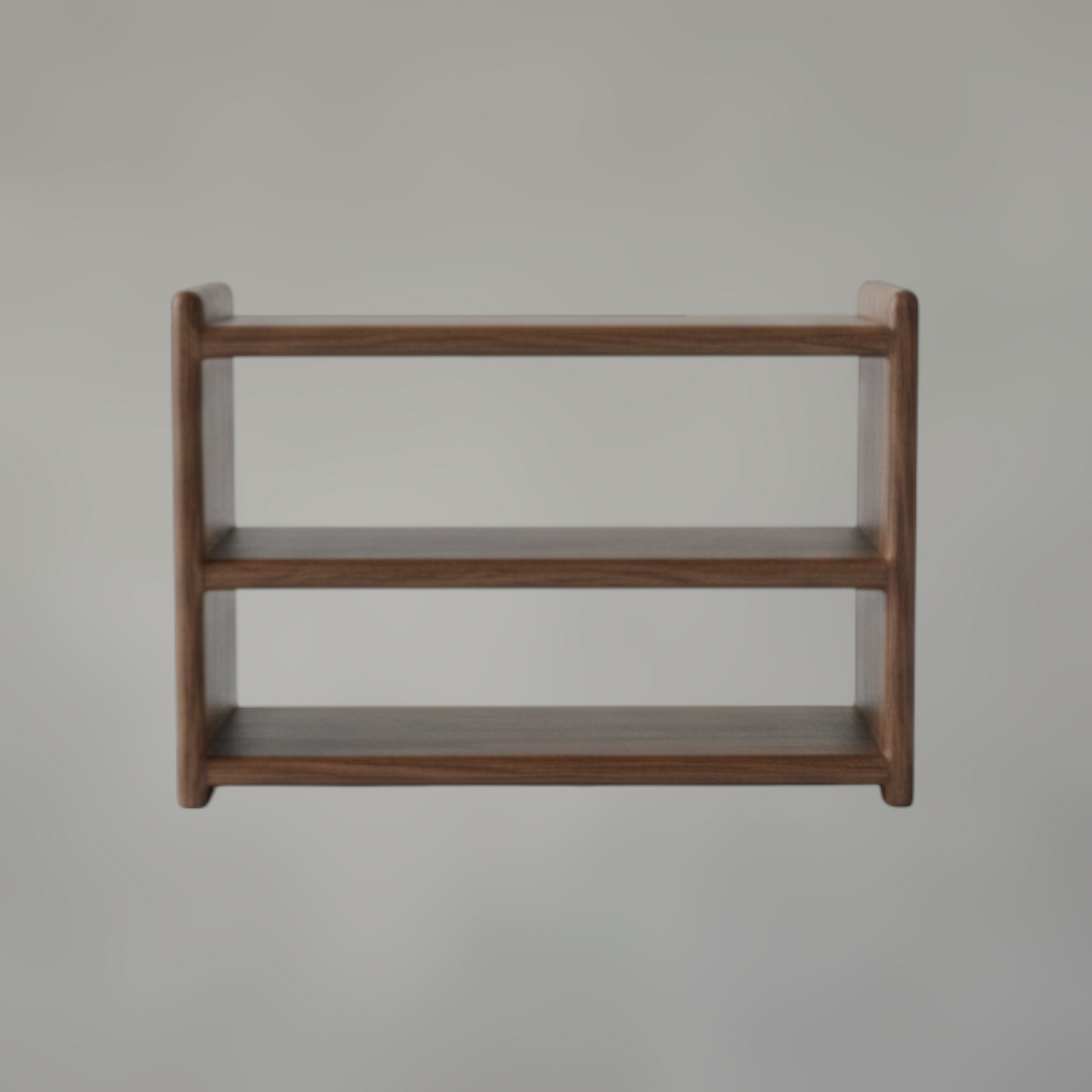 Solid Walnut Desktop Organizer — Minimalist Multi-Tier Tabletop Display Rack