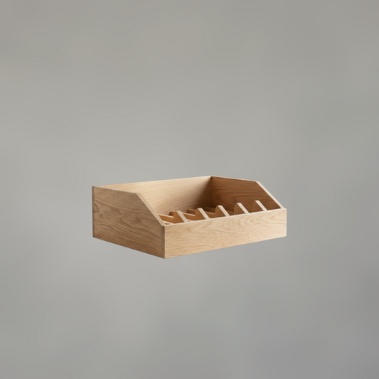Solid Wood Plate Organizer — Vertical Dish Storage Rack for Cabinets & Countertops