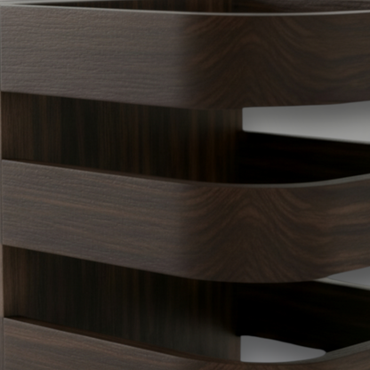 Solid Black Walnut Kitchen Utensil Holder — Modern Tiered Desktop Organizer