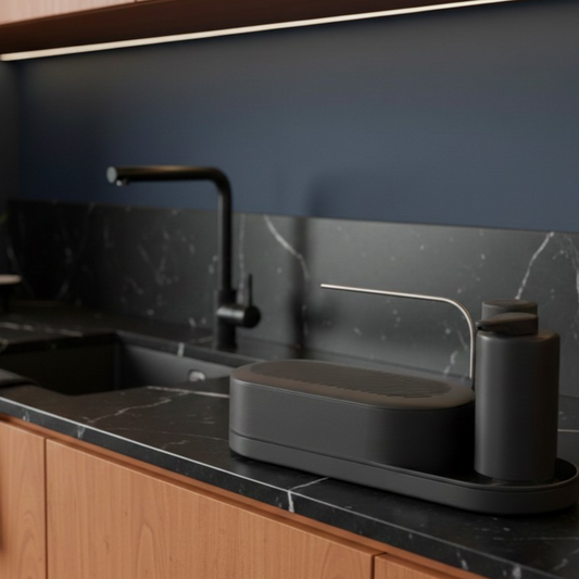 Modern Compact Sink Organizer — Stainless Steel & Polymer Kitchen Station