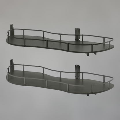 Magic Corner Pull-Out Shelving System — Grey S-Shaped Storage for Blind Corner Cabinets