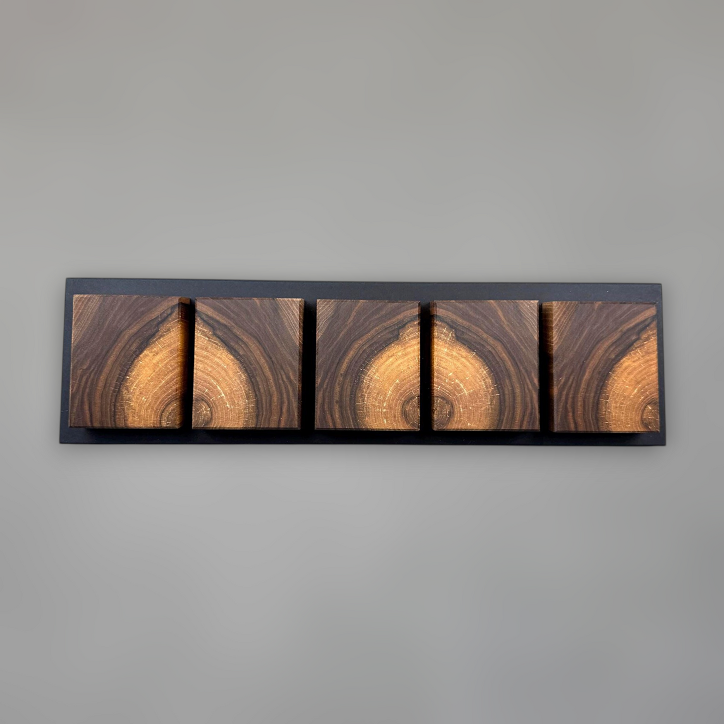 Solid Wood Walnut Magnetic Knife Holder | Geometric Wall Display