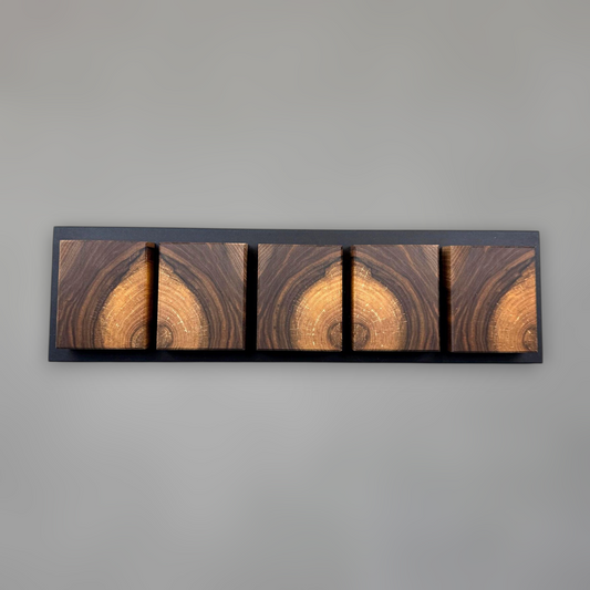 Solid Wood Walnut Magnetic Knife Holder | Geometric Wall Display