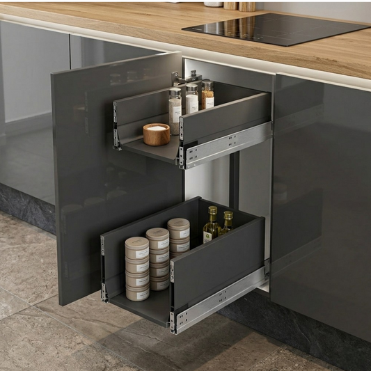 Pull-Out Dual-Tier Kitchen Storage System