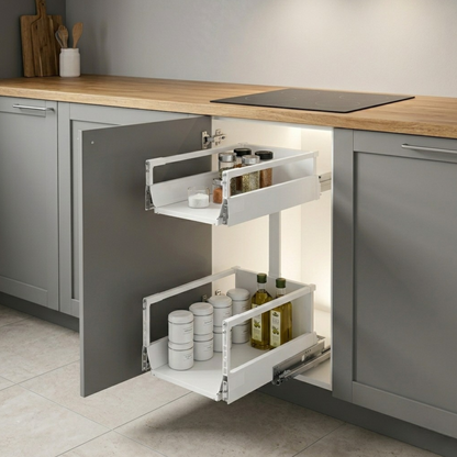 Pull-Out Dual-Tier Kitchen Storage System