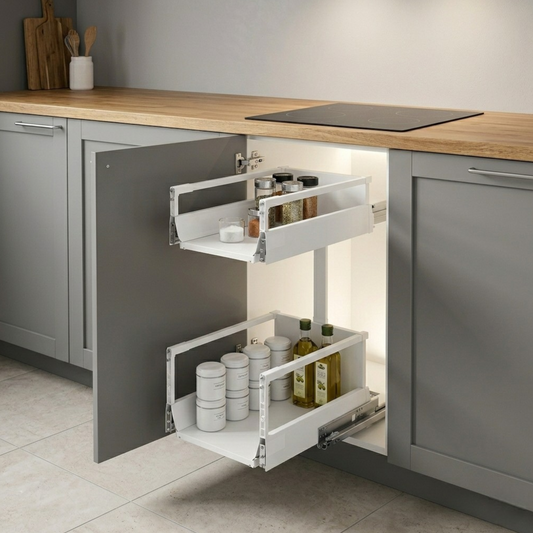 Pull-Out Dual-Tier Kitchen Storage System