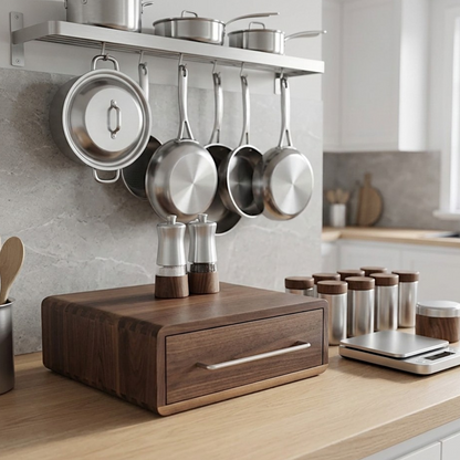 Solid Wood Horizontal Organizer Cabinet | Minimalist Storage Base