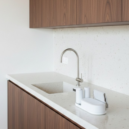 Modern Compact Sink Organizer — Stainless Steel & Polymer Kitchen Station
